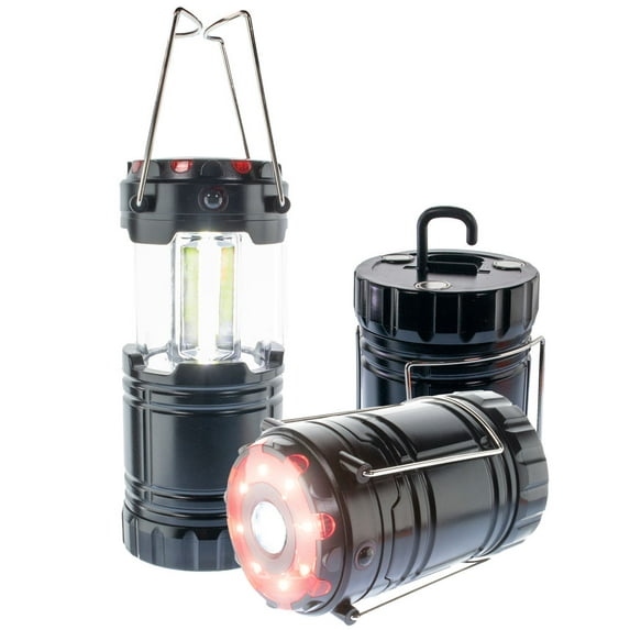 Collapsible Camping Lantern Flashlight COB LED Emergency Light - Magnetic Base, Flashlight, RED SOS & Emergency Light, Handle & Hanging Hook
