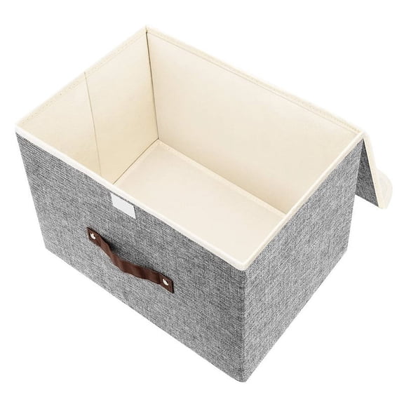 Collapsible Canvas Storage Box With Strong Handle For Home,Foldable Fabric Storage Box With Lid,Office,Bedroom,Living Room,For Books,Toys,Clothes And So On