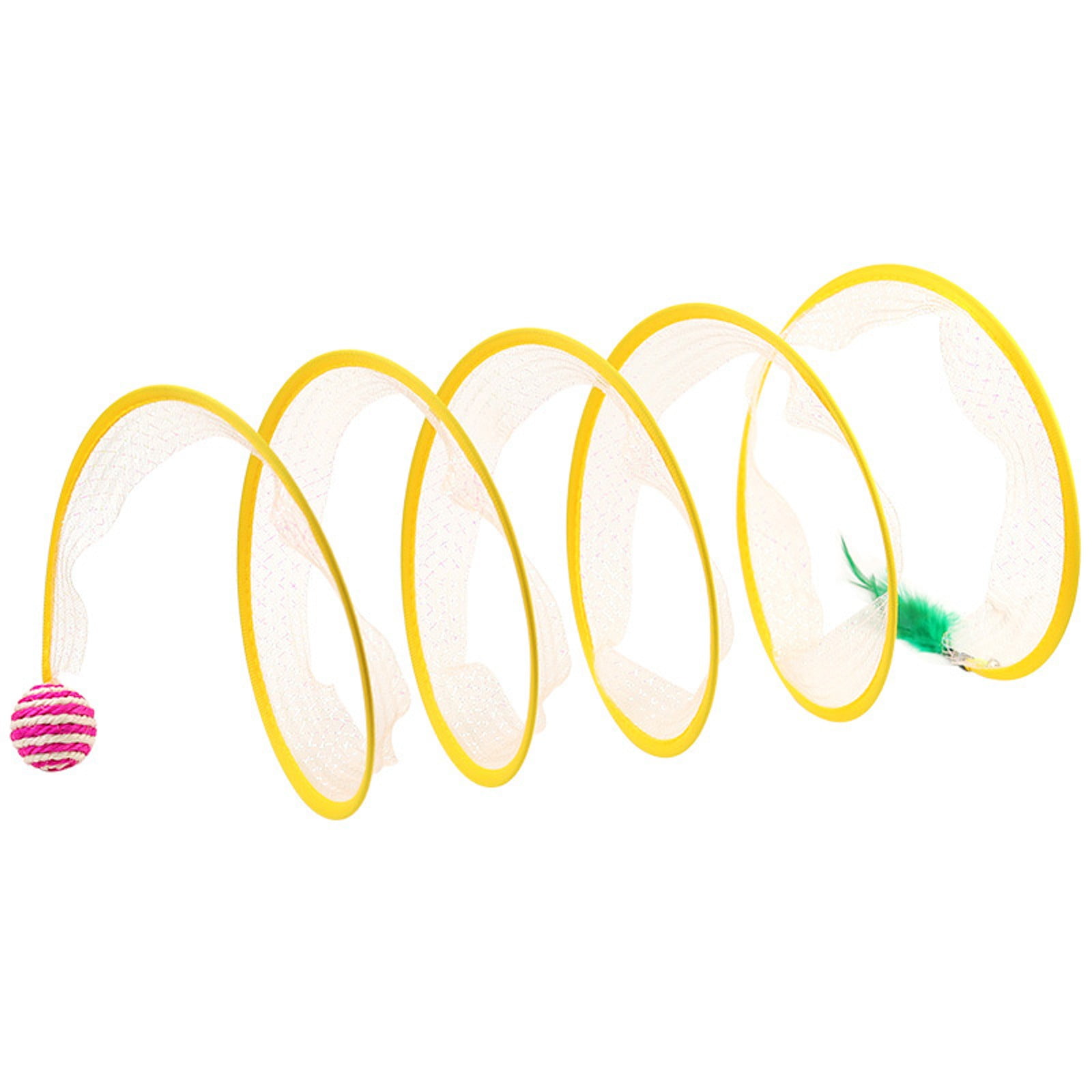View of Collapsible Cat Tunnel Toy - , Feather Toys - for Indoor Cats/Puppies ...