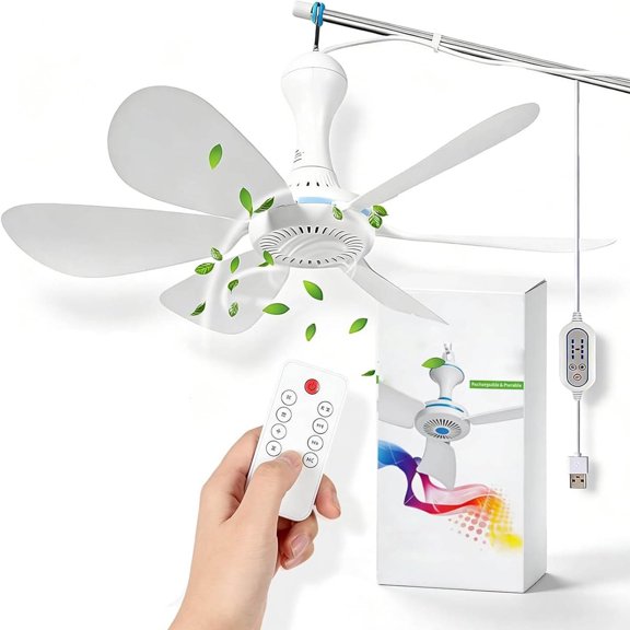 Collapsible Ceiling Fan for Cruise Ship, Cruise Ceiling Fan USB, Collapsible Portable Ceiling Fan, USB Powered Mini Ceiling Fan, 4 Speeds Remote Speed Control for Camping,RV,Cruise ShipCabin Travel