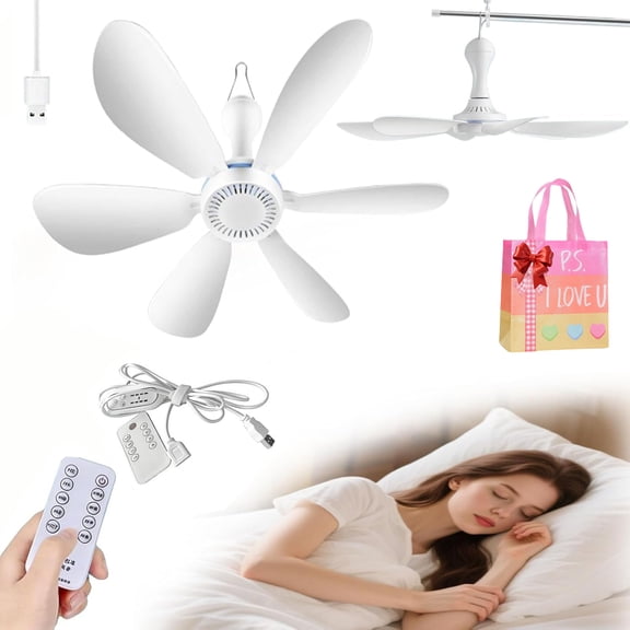 Collapsible Ceiling Fan with Lights, Collapsible Portable Ceiling Fan with Remote, USB Mini Ceiling Fan for Camping, RV, Cruise Ship Cabin, Tent and Travel Use (1Set)