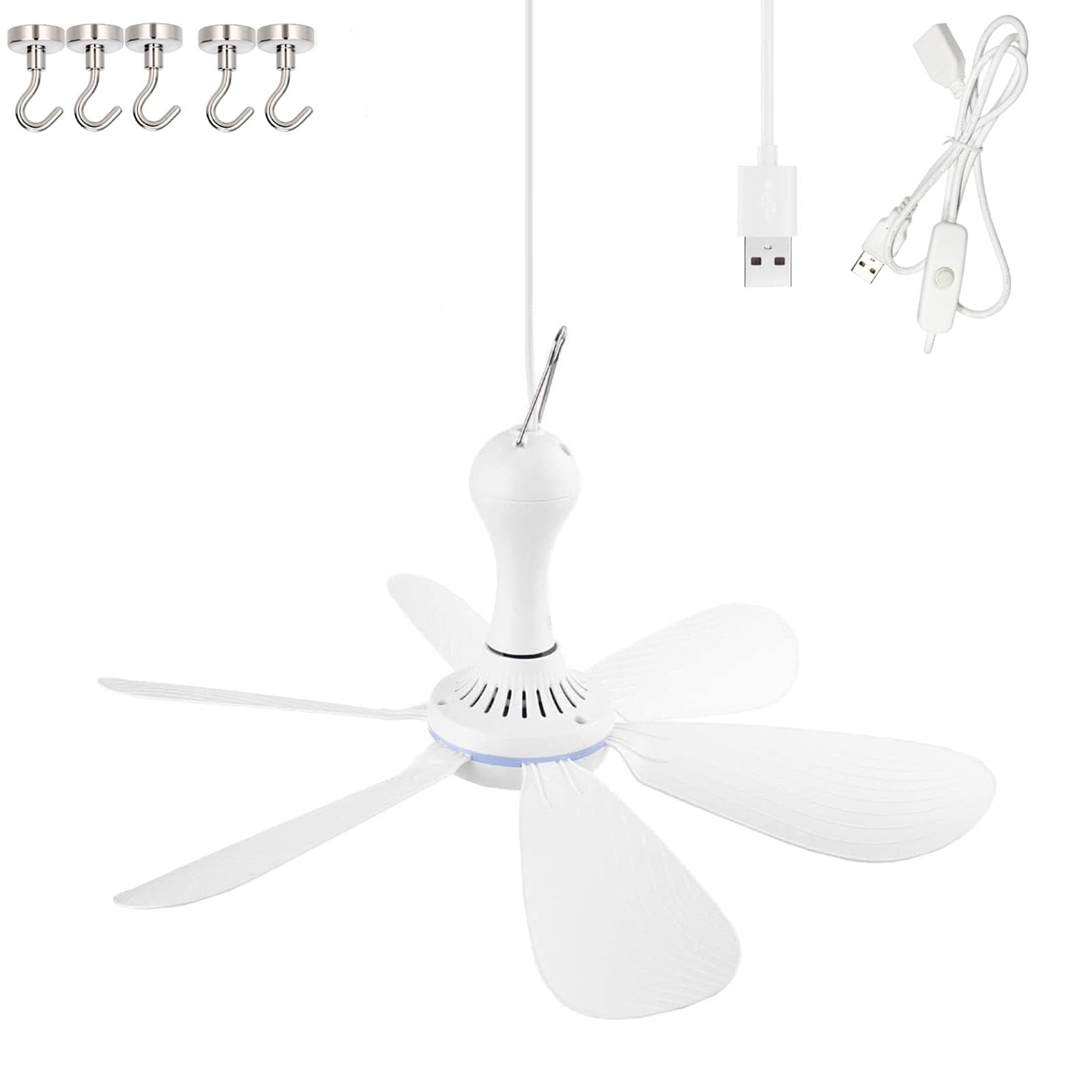 Collapsible Ceiling Fan Portable Equipped with Strong Magnets, 6 Blades ...