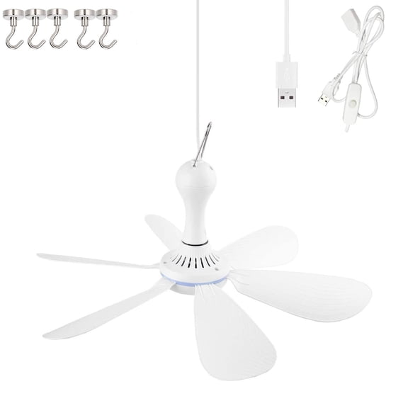 Collapsible Ceiling Fan Portable Equipped with Strong Magnets, 6 Blades Lightweight and Quiet USB Collapsible Ceiling Fan, Remote Speed Control for Travel and Cruises