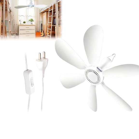 Collapsible Ceiling Fan for Cruise – 6 Blades Quiet  Fan, Portable for Ship Cabin, Tent, RV, Dormitory, with Remote Control & Timer