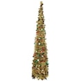 thumbnail image 1 of Collapsible Christmas Tree, Artificial Silver Tinsel Coastal Christmas Tree for Holiday Party Decorations, 1 of 6