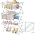 Collapsible Clothes Drying Rack MultiLevel, Foldable Steel Laundry