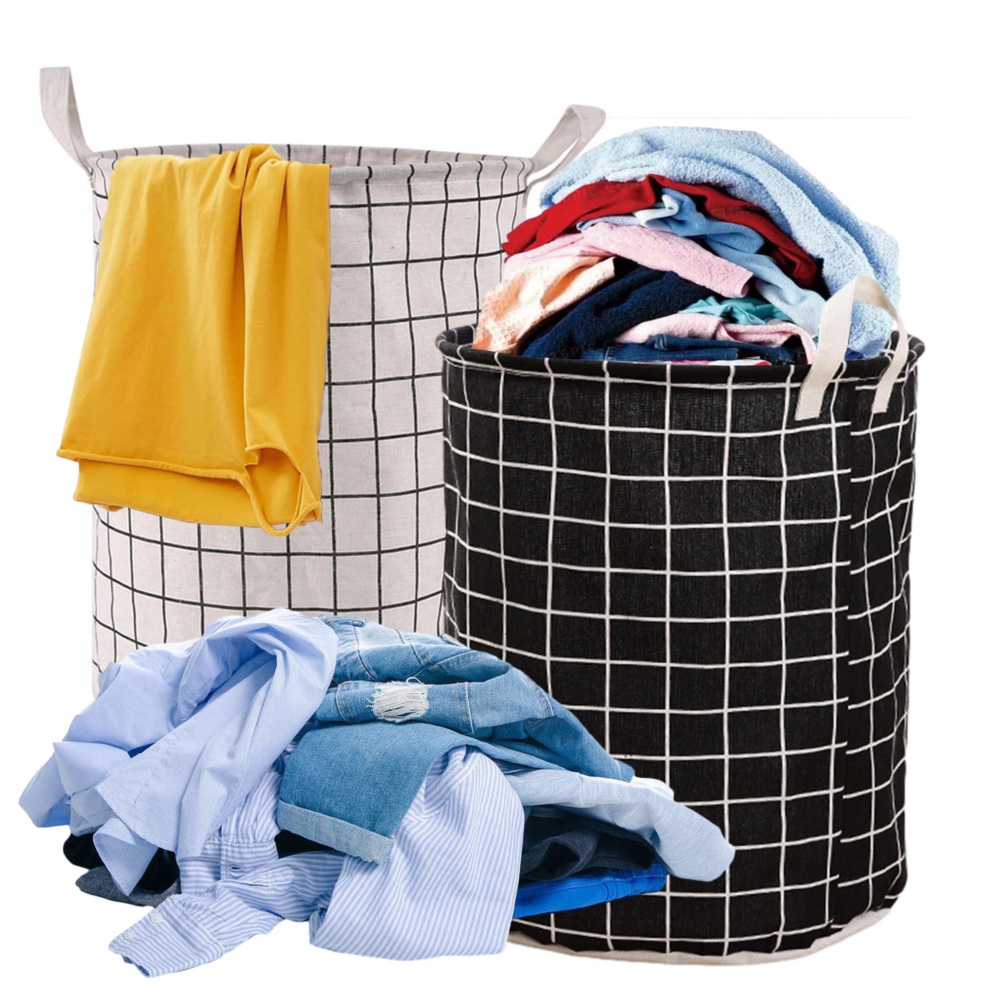 Collapsible Clothes Hamper 2 Pcs With Handles For Organization And