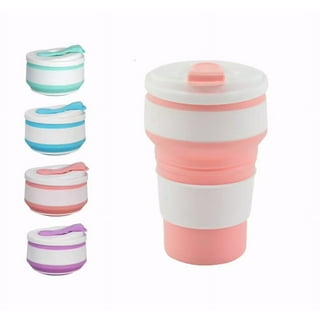 Gray Hanara Collapsible Coffee Cups With Reusable Silicone Straw