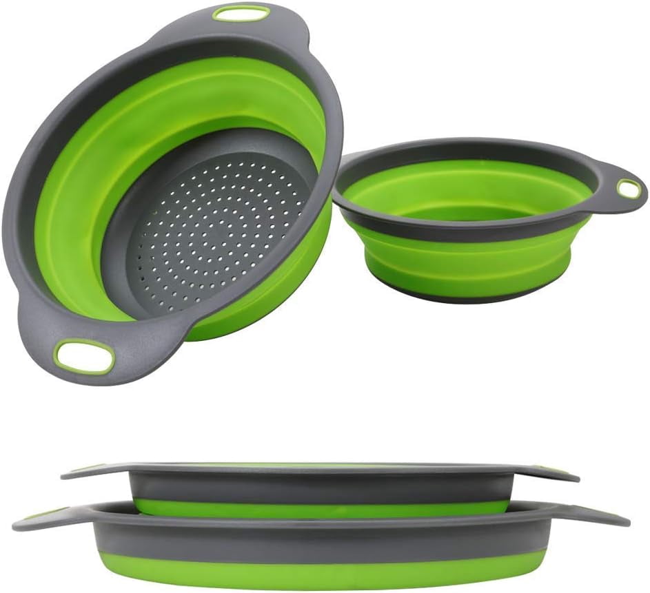 Collapsible Colander, 2 Collapsible Set, Food-Grade Silicone kitchen ...