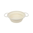 thumbnail image 1 of Collapsible Colander with Handle, Silicone Kitchen Colander for Easy Storage,Four-side Fast Draining Silicone Draining Basket, Perfect for Fruits Vegetables (Beige), 1 of 7