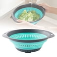 thumbnail image 1 of Collapsible Colander Strainer for Kitchen - Green Silicone Strainer Colanders Food Strainers for Vegetables Fruits and Pasta, Foldable Easy Clean & Storage Colander, 1 of 9