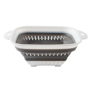 Collapsible Colander Strainer with Plastic Handles Foldable Storage Basket