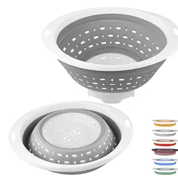 Collapsible Colander and Strainer, 5 Quart(1.25 gal), Heavey Duty Kitchen Drainer Basket for Pasta, Veggies and Fruits, New Home Apartment Essentials