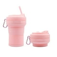 thumbnail image 1 of Collapsible Cup with Reusable Straw  18 Oz (550 Ml), Portable Travel Mug, BPA-Free, Leak-Proof, Microwave & Dishwasher Safe, Multi-Purpose for Hot & Cold Drinks  Pink, 1 of 4