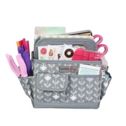 Collapsible Desktop Craft Caddy, Purple Flowers