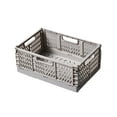 thumbnail image 1 of Collapsible Desktop Storage Basket, Ventilated Plastic Organizer for Snacks Stationery Cosmetics, Grey, 12 x 7.99 x 4.92 Inches, 1 of 6