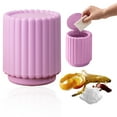 thumbnail image 1 of Collapsible Desktop Trash Can With Lid - Small Garbage Bin for Compact Tables Counters, Tiny Wastebasket for Kitchens Bathrooms Bedrooms Dorms (Purple), 1 of 8