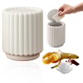 thumbnail image 1 of Collapsible Desktop Trash Can With Lid - Small Garbage Bin for Compact Tables Counters, Tiny Wastebasket for Kitchens Bathrooms Bedrooms Dorms (White), 1 of 8