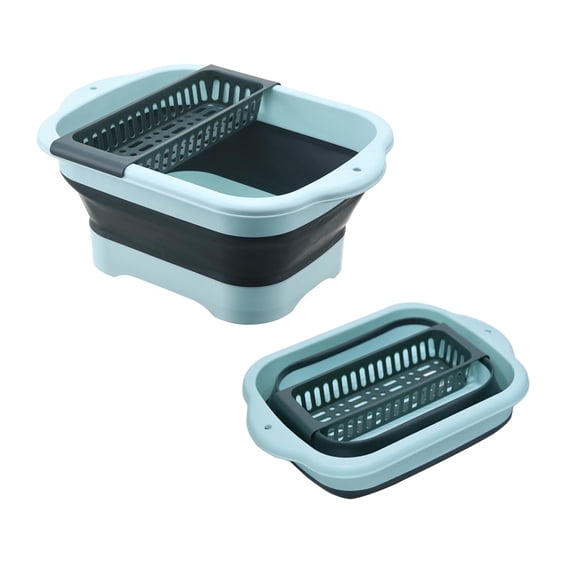 Collapsible Dish Basin Green 11 Liter Multiuse Foldable Sink Tub