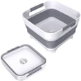 thumbnail image 1 of Collapsible Dish Basin with Drain Plug, 9L(2.4Gal) Capacity, Space Saving Portable Sink for Baby bottle, Kitchen, Camping& RV, Gray, 1 of 7