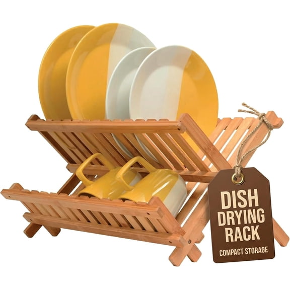 Collapsible Dish Drying Rack, Foldable Kitchen Counter Dish Drainer