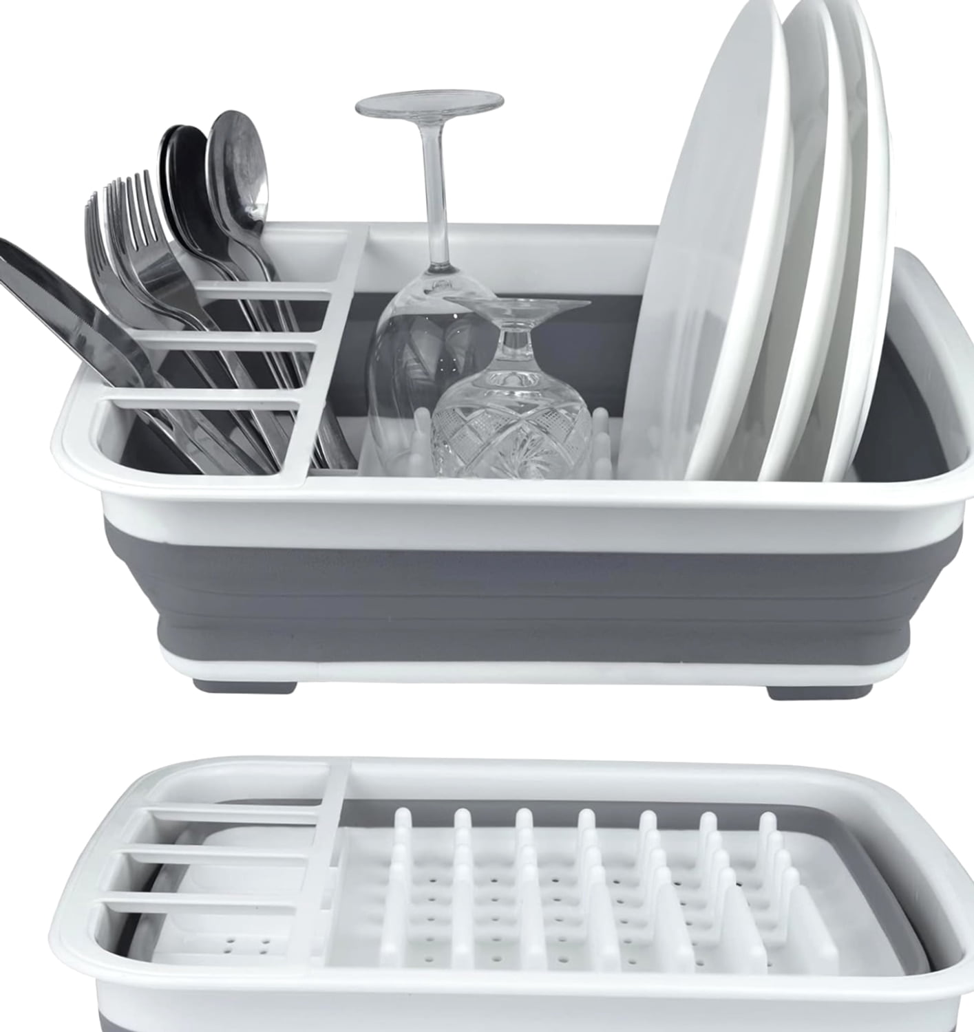 Collapsible Dish Drying Rack with Foldable Dinnerware Drainer 14.8 L ...