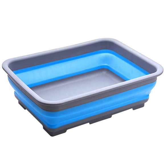 Collapsible Dish Pans – 10L (2.6 Gal) Foldable Sink Tub, 14.5'' x 10.5'' x 5", Compact and Space-Saving Multiuse Foldable Basin for Dish Washing, Camping, RV and Vegetable Cleaning