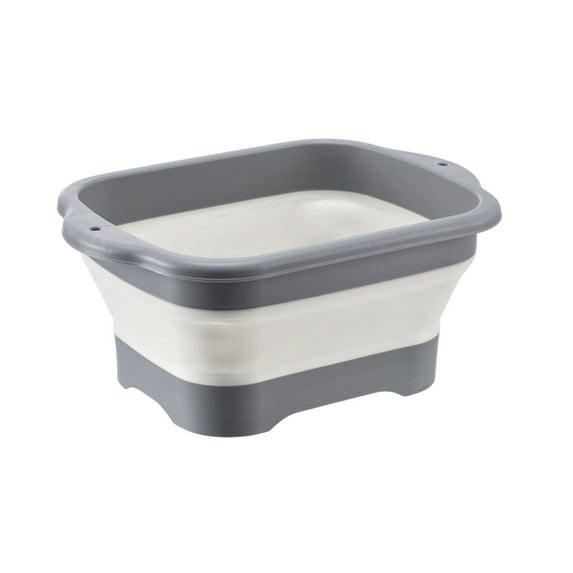 Collapsible Dish Pans for Washing Dishes, Cutting Board Kitchen Vegetable Washing Basket, Wash Basin with Draining and Handles, Collapsible Bucket for Cleaning, Portable Sink, Foldable Plastic Tub