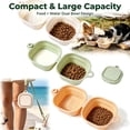 thumbnail image 1 of Collapsible Dog Bowls, Integrated Molding Dog Double Bowl, No Plastic Rim 2 in 1 Foldable Pet Food & Water Bowl Cat Feeder Dish for Walking, Hiking,Camping _ White, 1 of 6