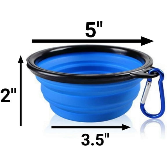 Collapsible Dog Bowls, Set of 3 Colors, Dishwasher Safe BPA Free Food Grade Silicone Portable Pet Bowls, Foldable Travel Bowls for Feed & Water on Journeys, Hiking, Kennels & Camping