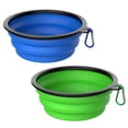 thumbnail image 1 of Collapsible Dog Bowls for travel, Tekcoo 2 Pack Portable Dog Water Bowls for Dog Cats Pet Foldable Feeding Watering Dishes with Carabinerfor Traveling Hiking Walking Camping, Medium, Blue + Green, 1 of 9