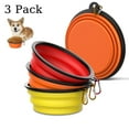 thumbnail image 1 of Collapsible Dog Bowls for travel, Tekcoo 3 Pack Large Portable Dog Water Bowls for Dog Cats Pet Foldable Feeding Watering Dishes with Carabiner for Traveling Hiking Walking, Red + Orange + Yellow, 1 of 9