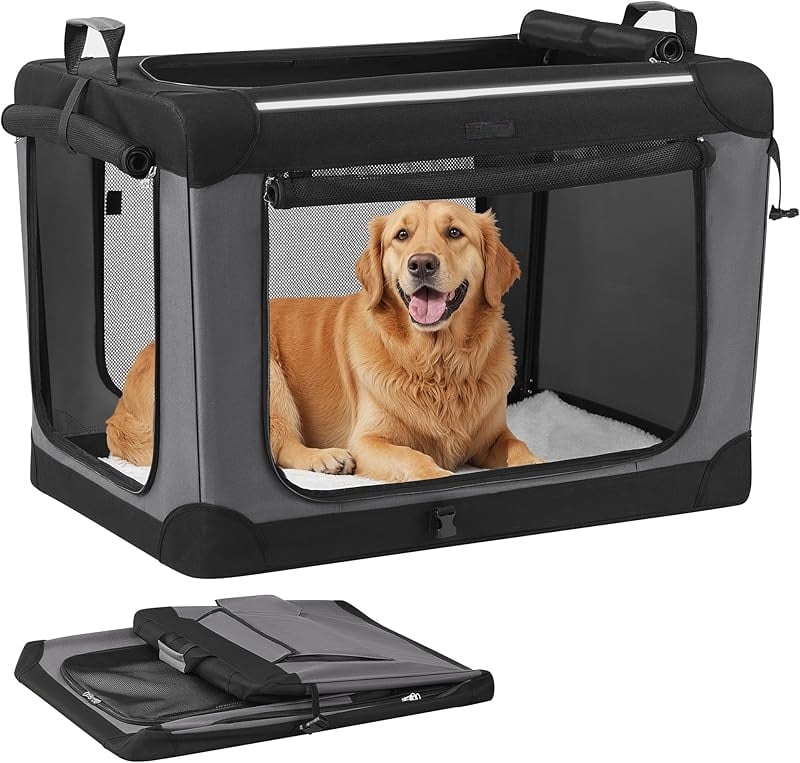 Collapsible Dog Crate, 36-Inch Portable Dog Travel Crate for Large Dogs ...