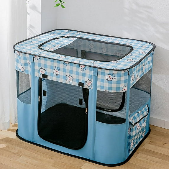 Collapsible Dog Crate Portable Cat Cage Pet Delivery Room Suitable for Dogs/Cats/Rabbits/Pets,ZBH,Blule