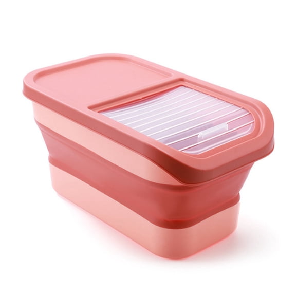 Collapsible Dog Food Storage Container, 12 LB Pet Food Container with Lids, Airtight Cat Food Containers, Foldable Kitchen Rice Storage for Pet Food, Cereal