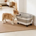 thumbnail image 1 of Collapsible Dog Food Storage Container,Pet Food Container with Airtight Lid,Plastic Cat Food Containers Dry Food with Measuring Cup(Gray), 1 of 6