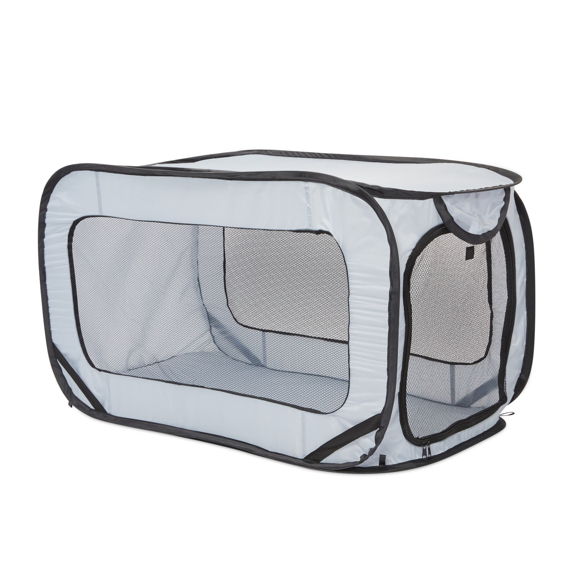 Light Gray Collapsible Pop-Up Travel Dog Crate