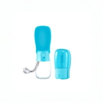 Unbranded Collapsible Dog Water Bottle - 10 Fl Oz, Blue, Plastic with Drawstring Strap