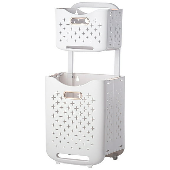 Collapsible Double Layer Laundry Basket Laundry Basket Folding Laundry Basket with wheel