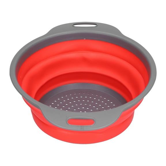 Collapsible Drain Basket, Non- Washing Basket Kitchen For Kitchen For Vegetable Colander Red Small
