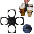thumbnail image 1 of Collapsible Drink Carrier,Drink Caddy,Foldable Drink Cup Carrier, Portable Beverage Holder Caddy, Reusable Fold Away Coffee Cup Tray For 2-4 Cups, Travel Festival Sports Takeout Drink Organizer Black, 1 of 6