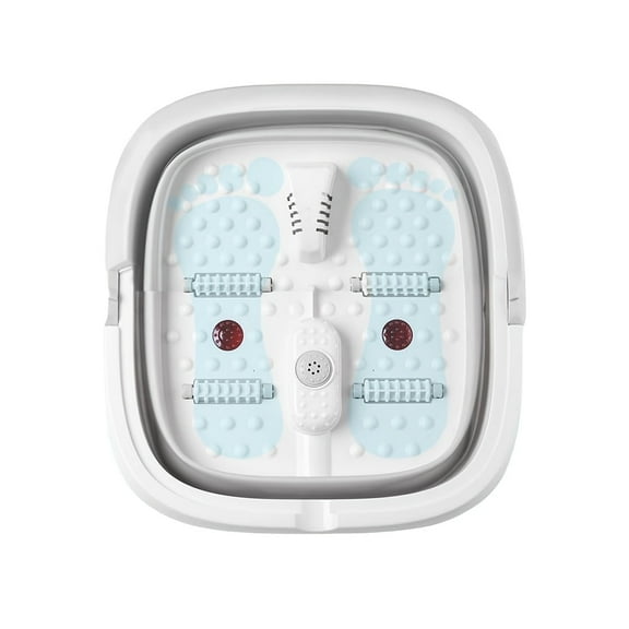 Waxgamo Collapsible Foot Spa with Heat, Bubble, Red Light, Temperature Control, Foot Bath Massager with 4 Shiatsu Massage Rollers, Pedicure Foot Spa for Relaxation and Stress Relief