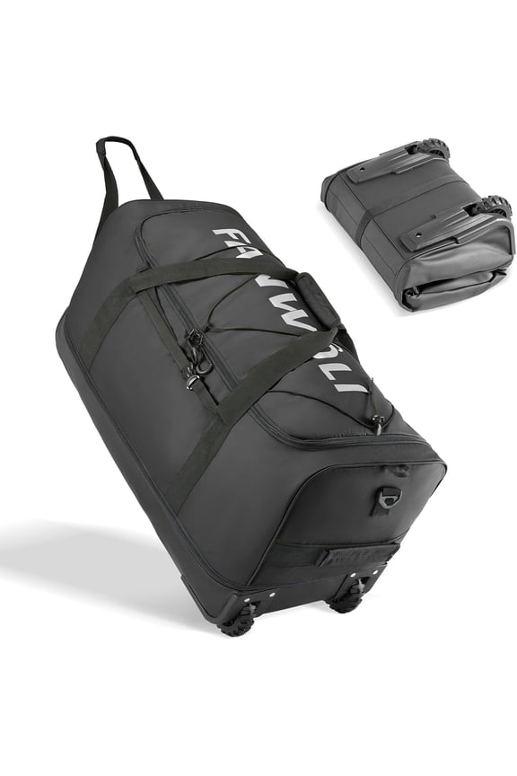 Collapsible & Expandable 100L-120L Large Rolling Duffle Bag - 30'' Wheeled Luggage with No-Sag Heavyload Design, Lock & Soft Handle for Travel, Camping, Dorm, Moving