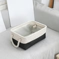 thumbnail image 1 of Collapsible Fabric Storage Basket - Foldable Organizer for Clothing, Toys and Household Miscellany, Durable Soft Storage Bin for Home Organization, Black, 12.2*8.27*5.12in, 1 of 6