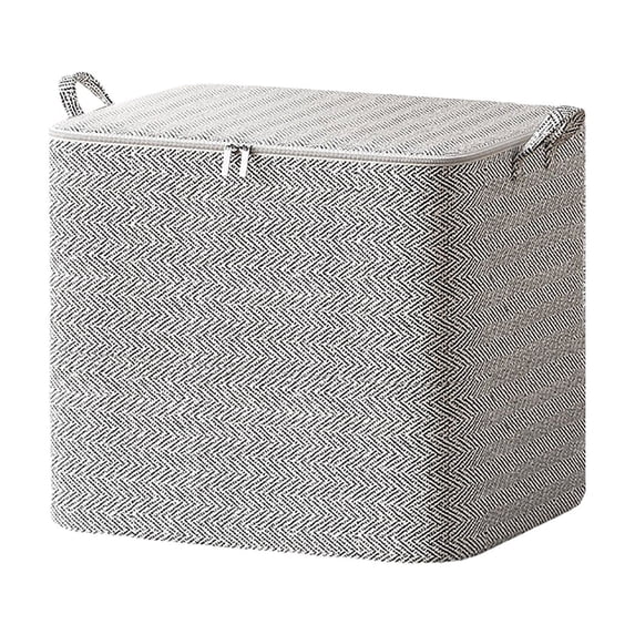 Collapsible Fabric Storage Bins 2PC with Handles and Zipper, Non-Woven Closet Organizers for Clothes Blankets Comforters, Large Capacity Moving Boxes Reusable