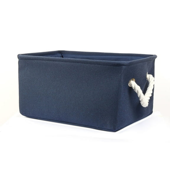 Collapsible Fabric Storage Bins Basket Towels Storage Container Dark Blue S