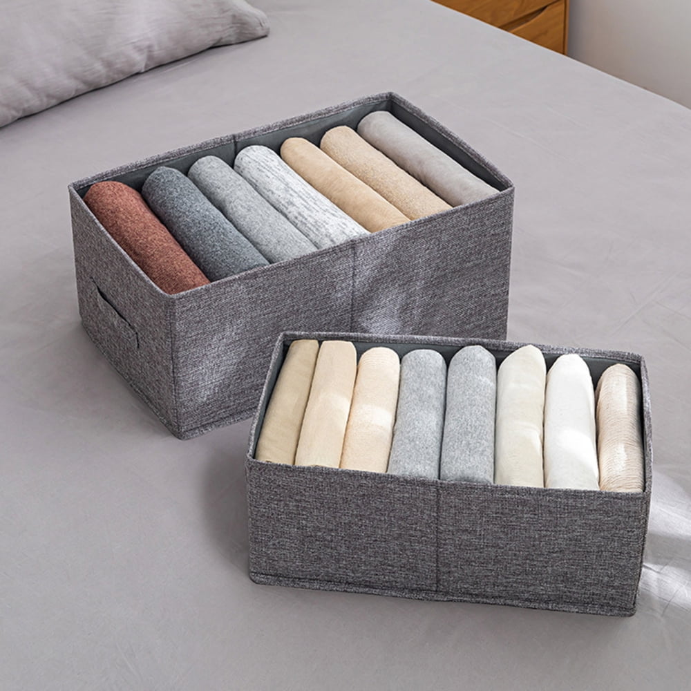Collapsible Fabric Storage Box Clothes Storage Baskets Bin for Wardrobe