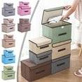thumbnail image 1 of Collapsible Fabric Storage Box Set, 2-Piece Organizer with Lid, Large and Small Foldable Bins for Home Organization, Space-Efficient Storage, 1 of 5