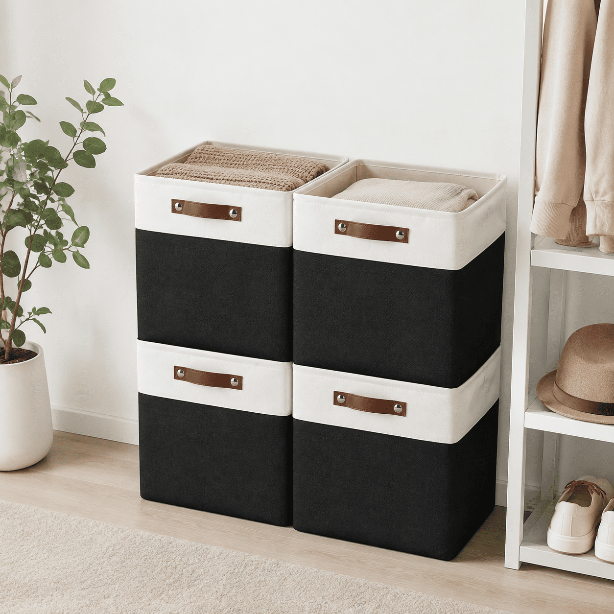 Collapsible Fabric Storcubes 11x11 Cube B 4 Pack Closet Baskets Box ...