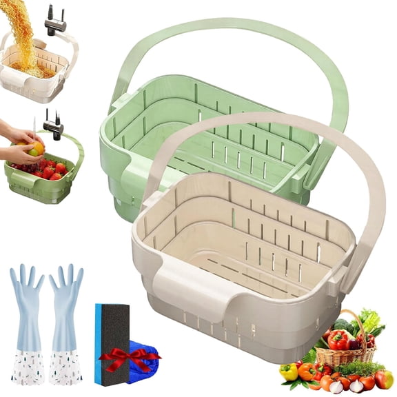 Collapsible Telescopic Hanging Sink Strainer Basket for Kitchen Faucet, Foldable Drain Basket Colander